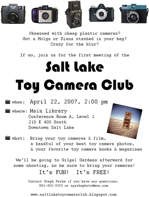 SLC Toy Camera Club flyer